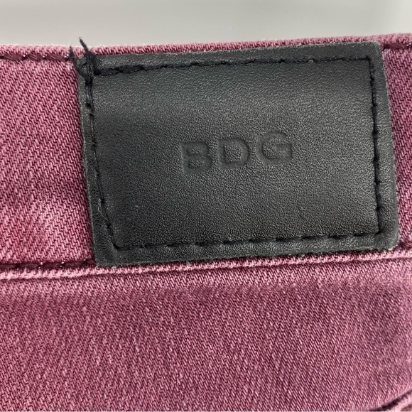 BDG faded distressed burgundy mid rise twig ankle jeans, 29 - Picture 4 of 14